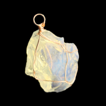 Opalite wire-wrap pendant 25*12*28mm 7.5g in sunlight - Rocks and Things Store