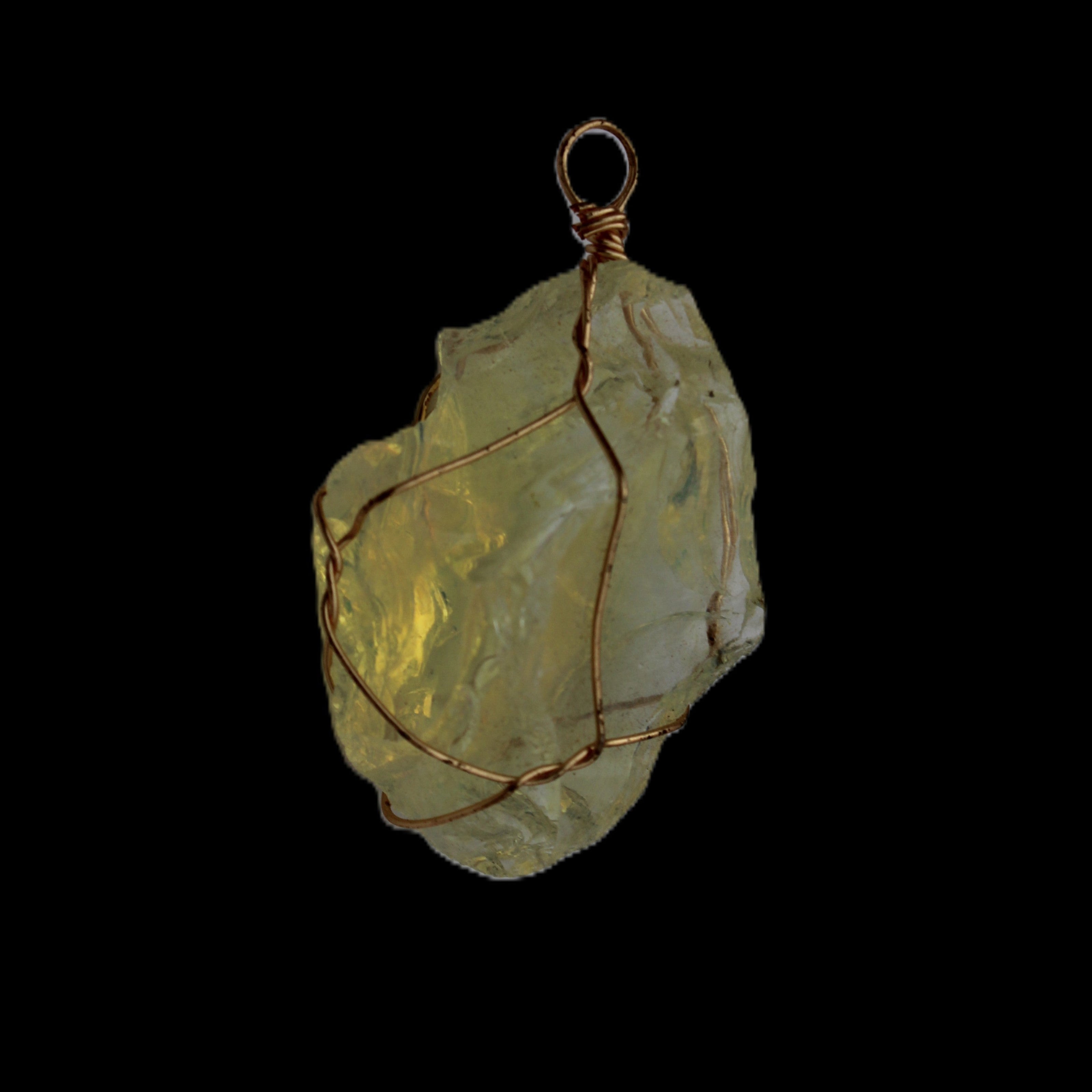 Citrine wire-wrap pendant 28*19*38mm 11.7g in sunlight - Rocks and Things Store