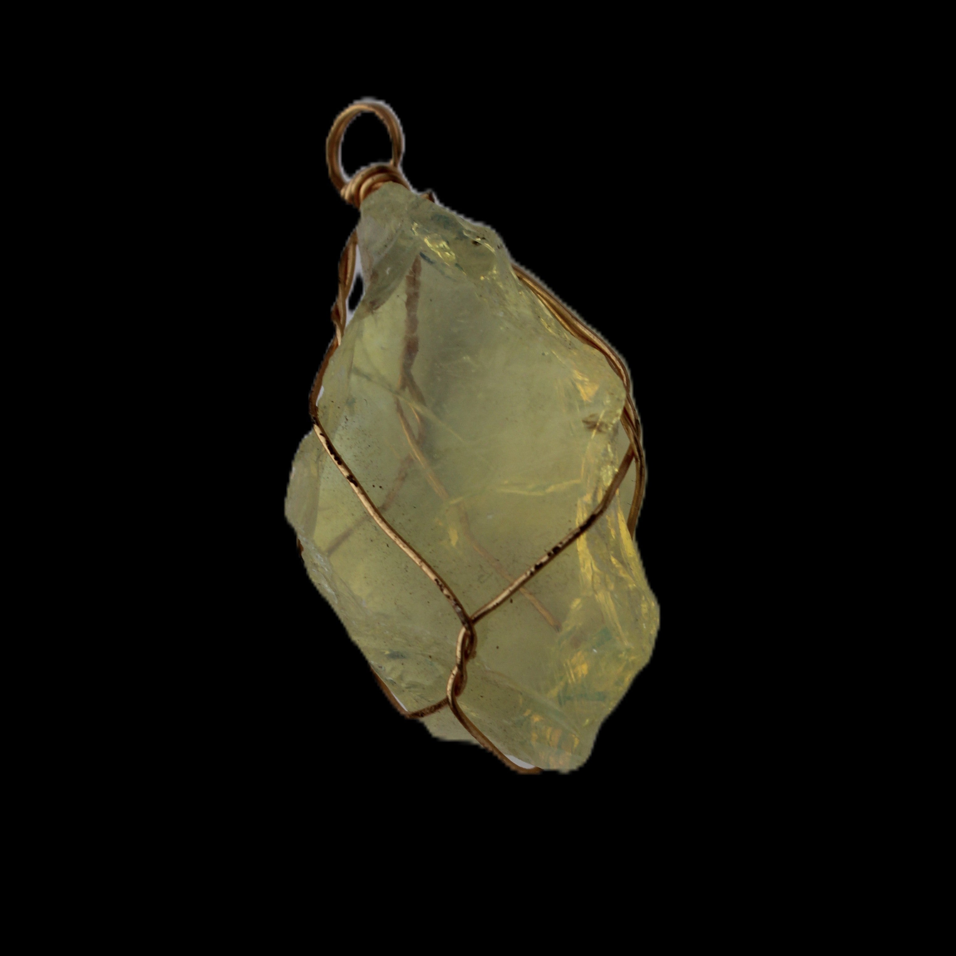 Citrine wire-wrap pendant 28*19*38mm 11.7g in sunlight - Rocks and Things Store