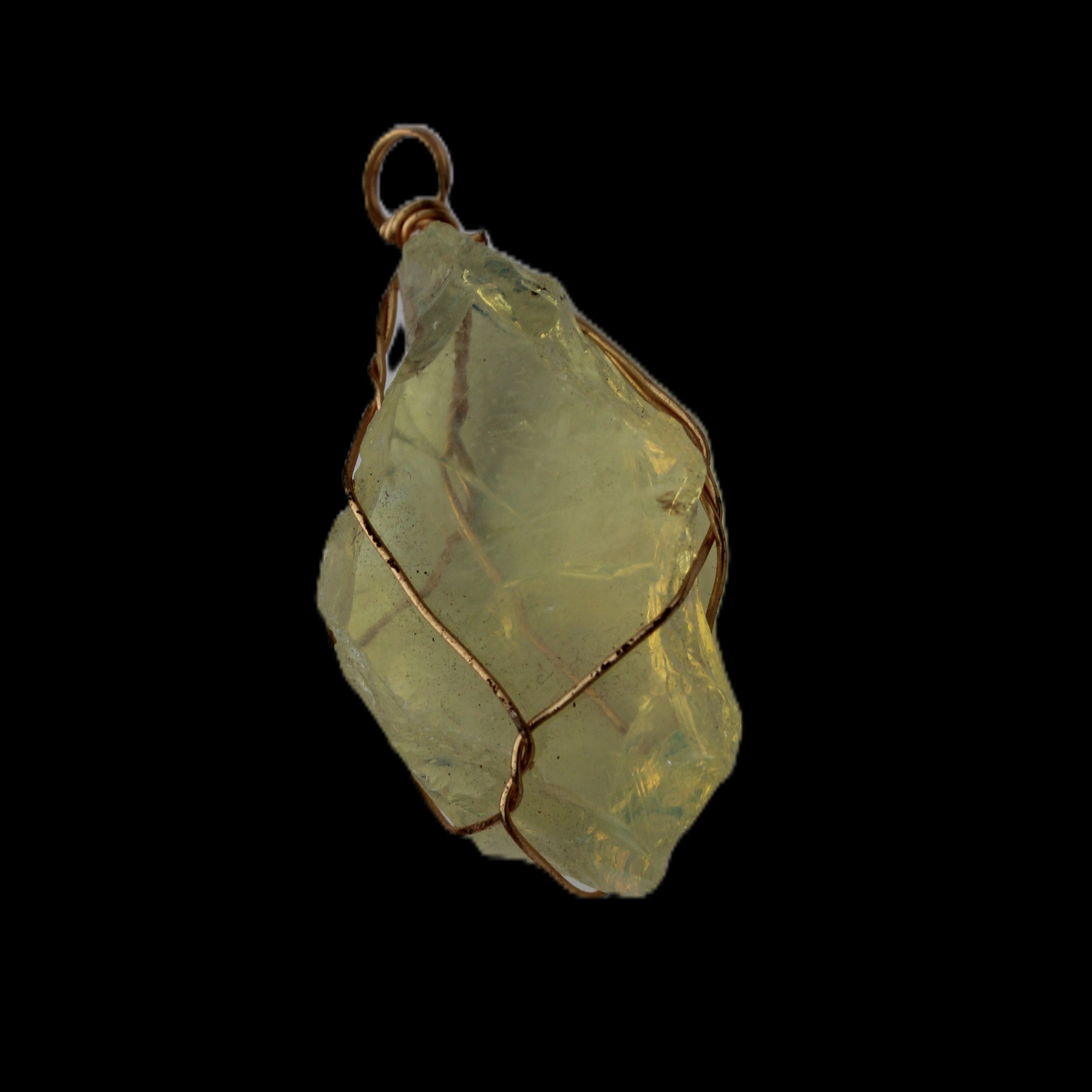 Citrine wire-wrap pendant 28*19*38mm 11.7g in sunlight - Rocks and Things Store