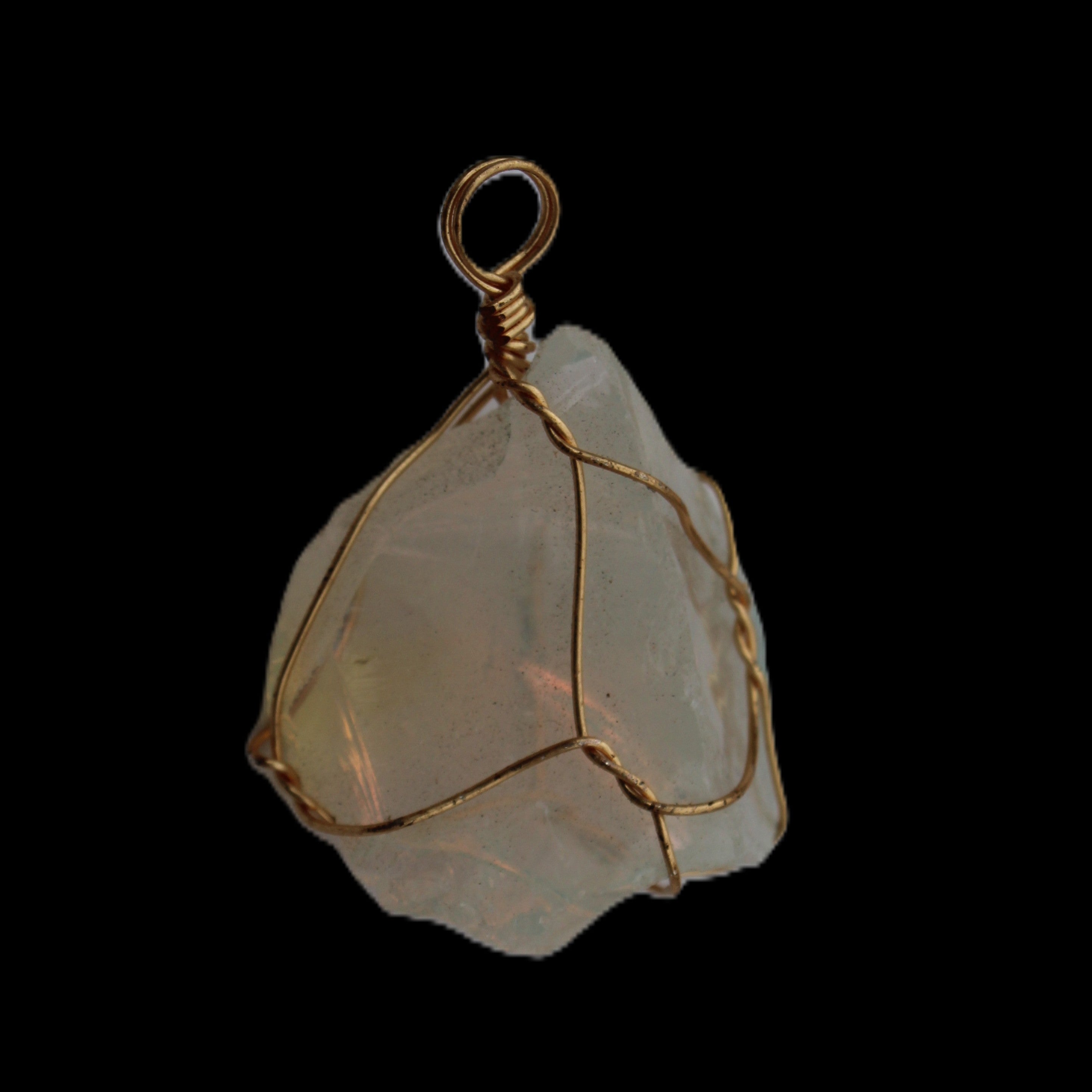 Citrine wire-wrap pendant 28*19*38mm 11.7g in sunlight - Rocks and Things Store