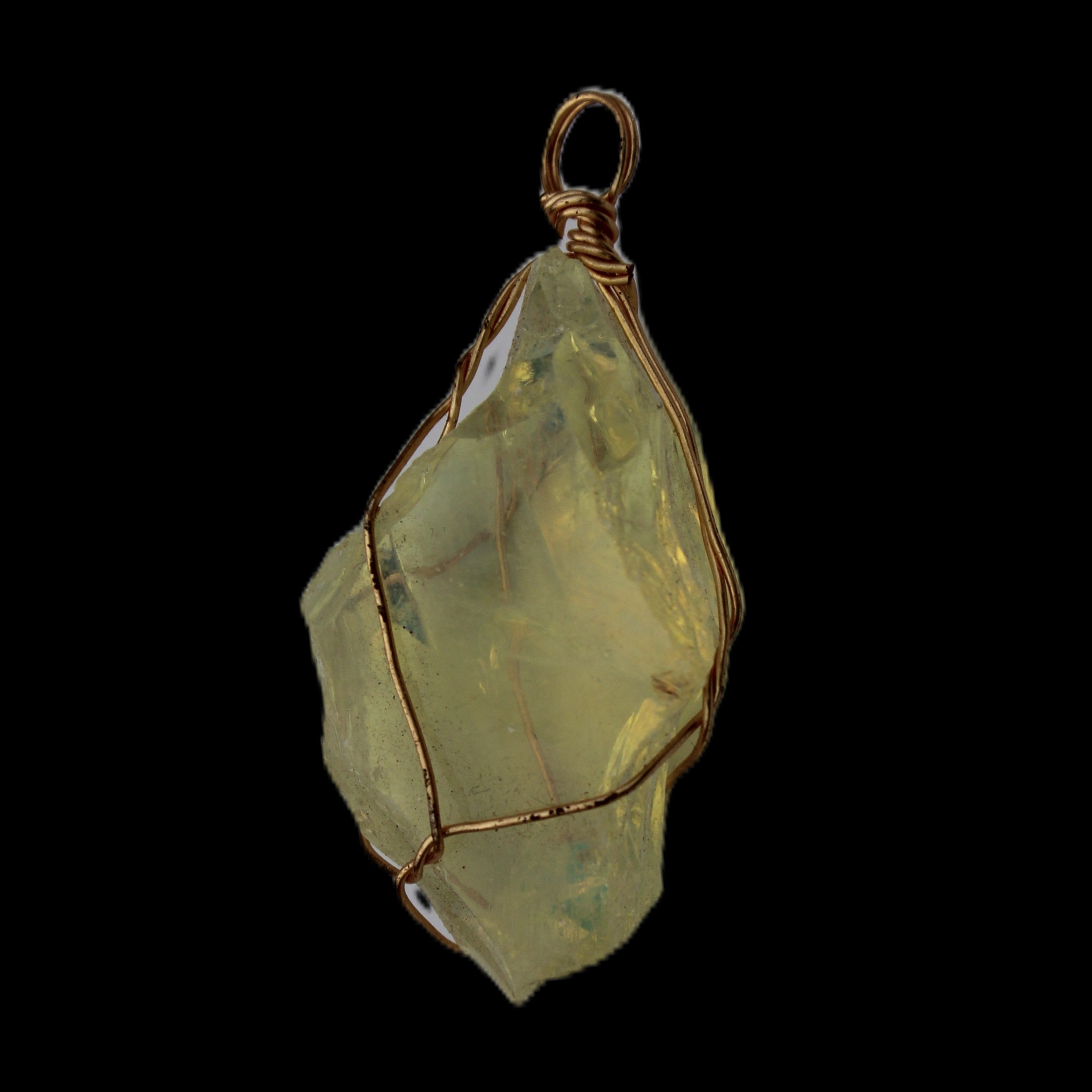 Citrine wire-wrap pendant 28*19*38mm 11.7g in sunlight - Rocks and Things Store
