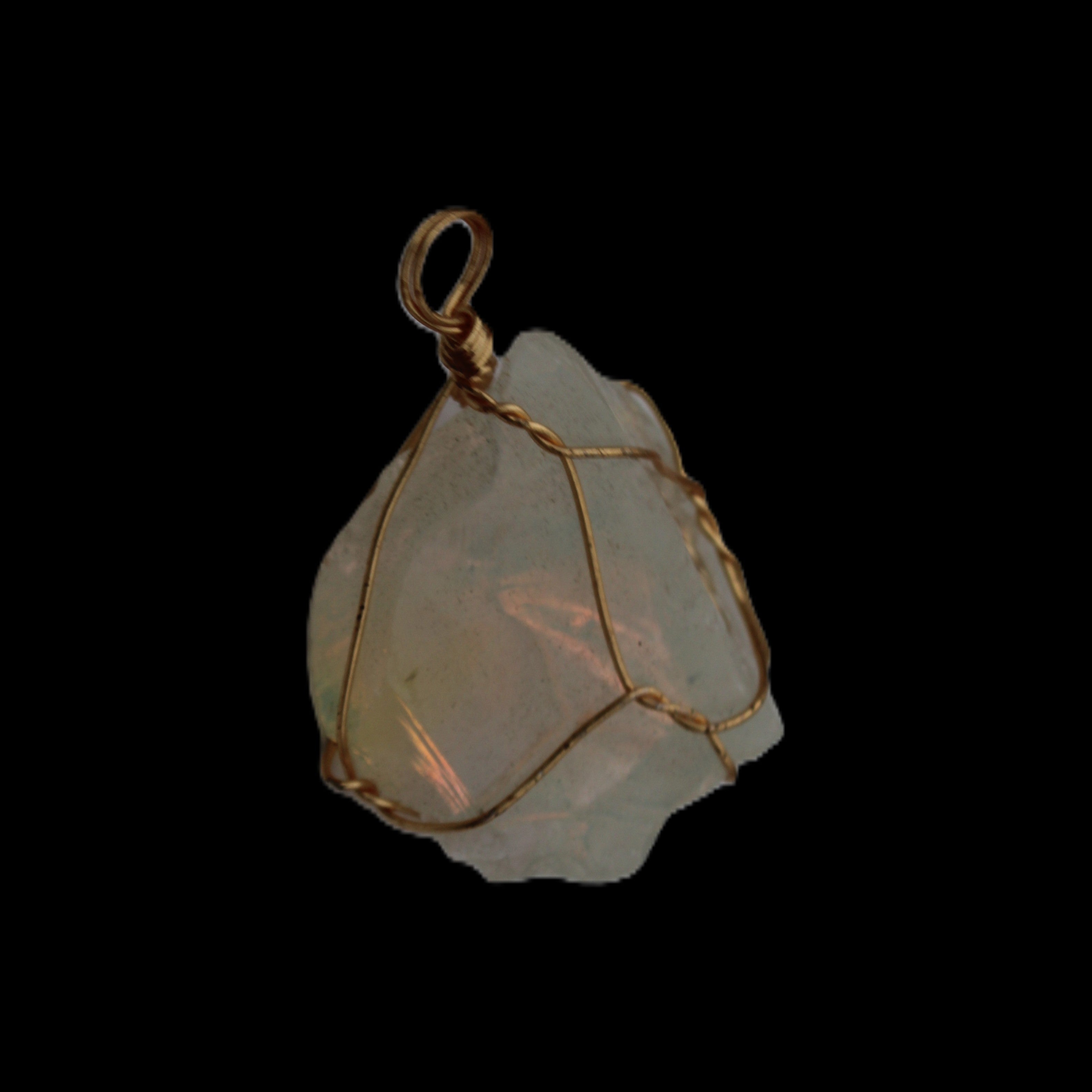 Citrine wire-wrap pendant 28*19*38mm 11.7g in sunlight - Rocks and Things Store