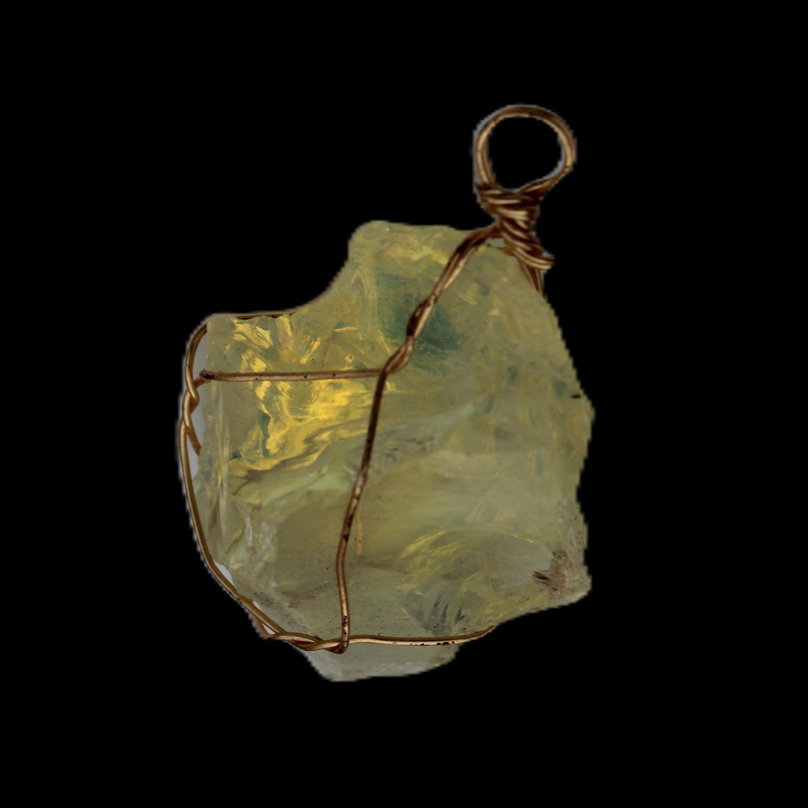 Citrine wire-wrap pendant 28*19*38mm 11.7g in sunlight - Rocks and Things Store