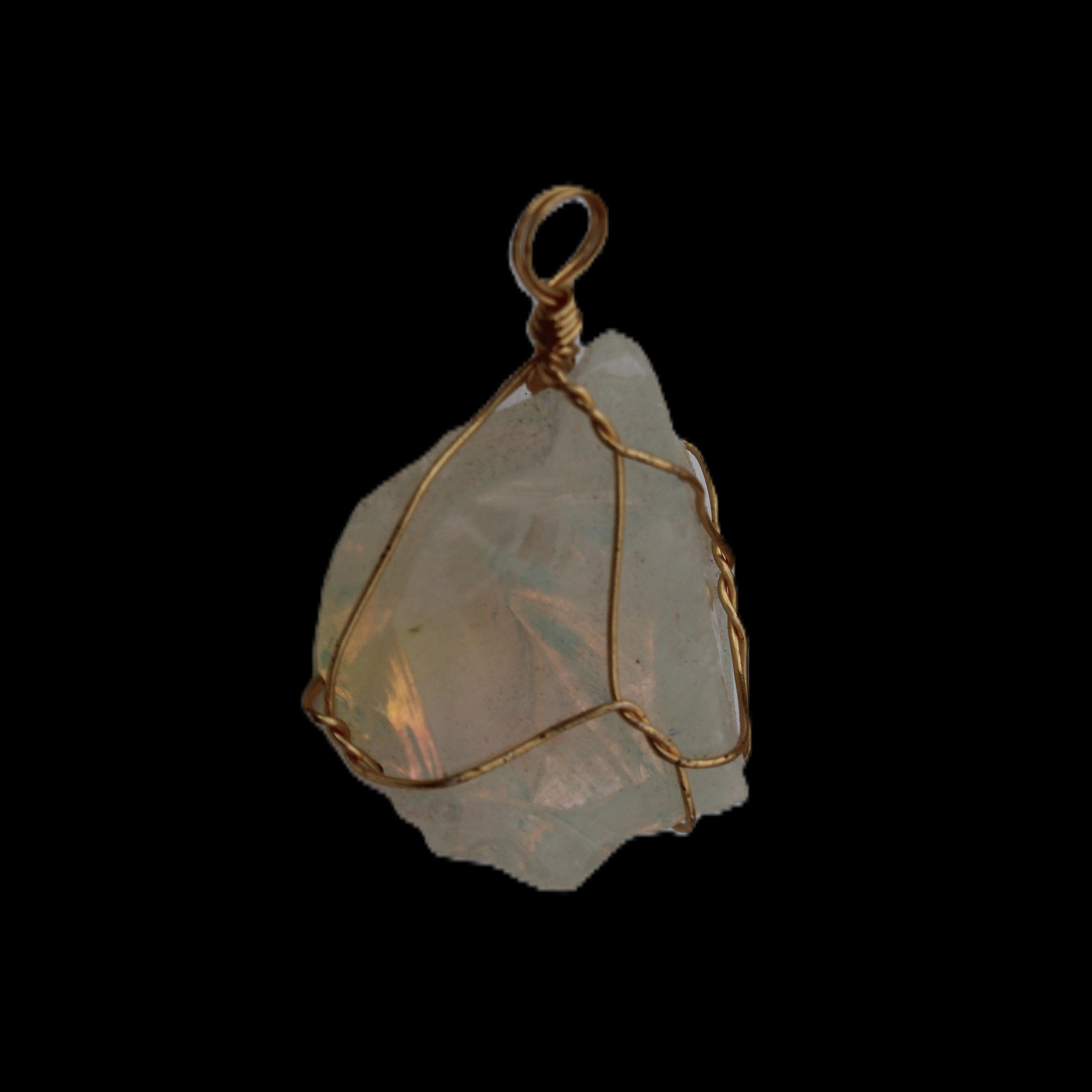 Citrine wire-wrap pendant 28*19*38mm 11.7g in sunlight - Rocks and Things Store