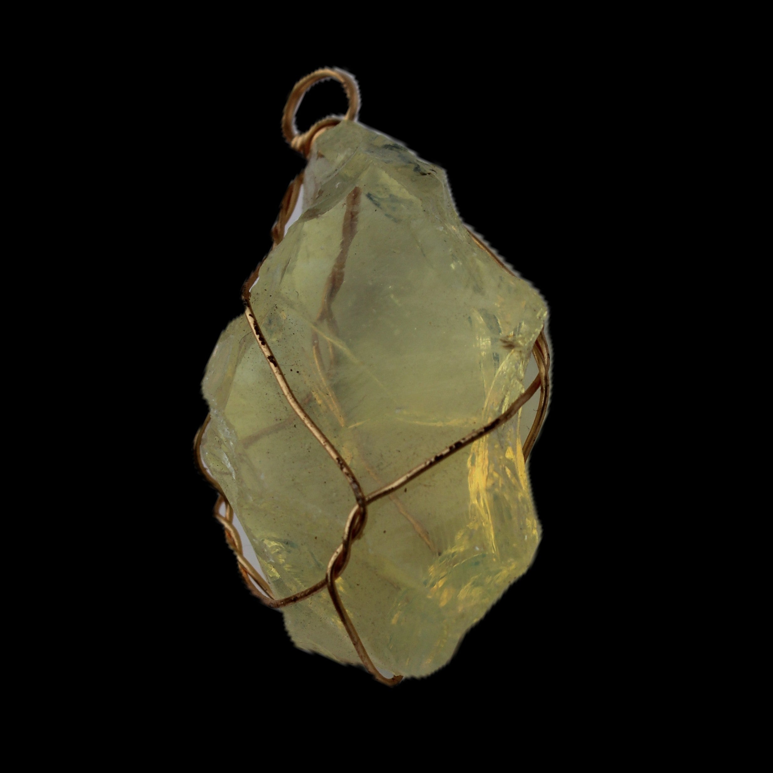 Citrine wire-wrap pendant 28*19*38mm 11.7g in sunlight - Rocks and Things Store