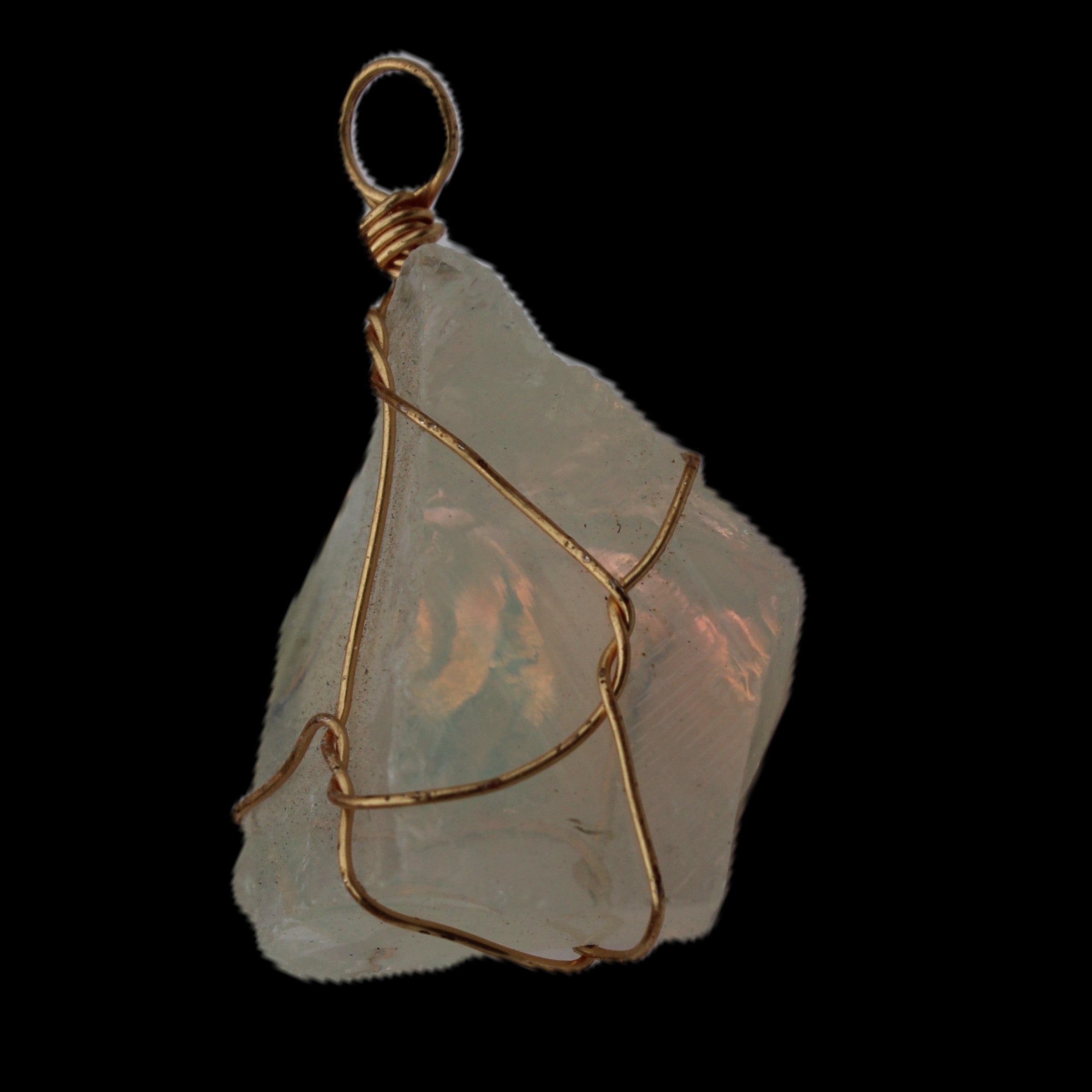 Citrine wire-wrap pendant 28*19*38mm 11.7g in sunlight - Rocks and Things Store