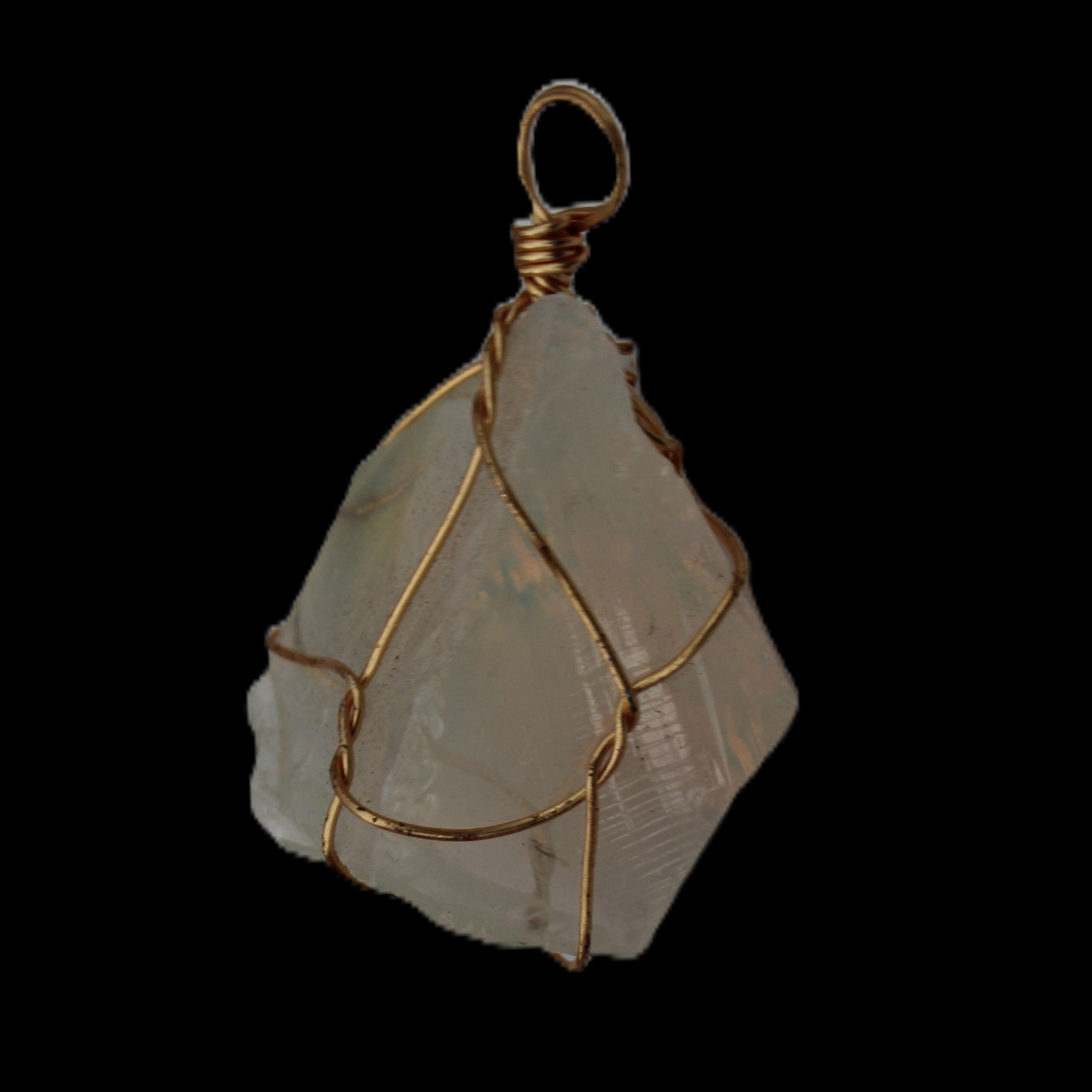 Citrine wire-wrap pendant 28*19*38mm 11.7g in sunlight - Rocks and Things Store