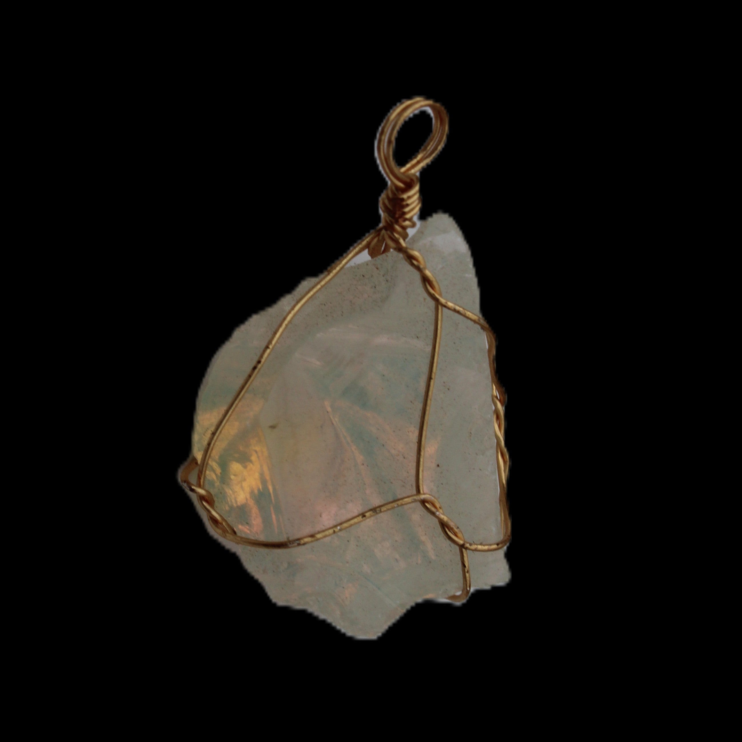Citrine wire-wrap pendant 28*19*38mm 11.7g in sunlight - Rocks and Things Store