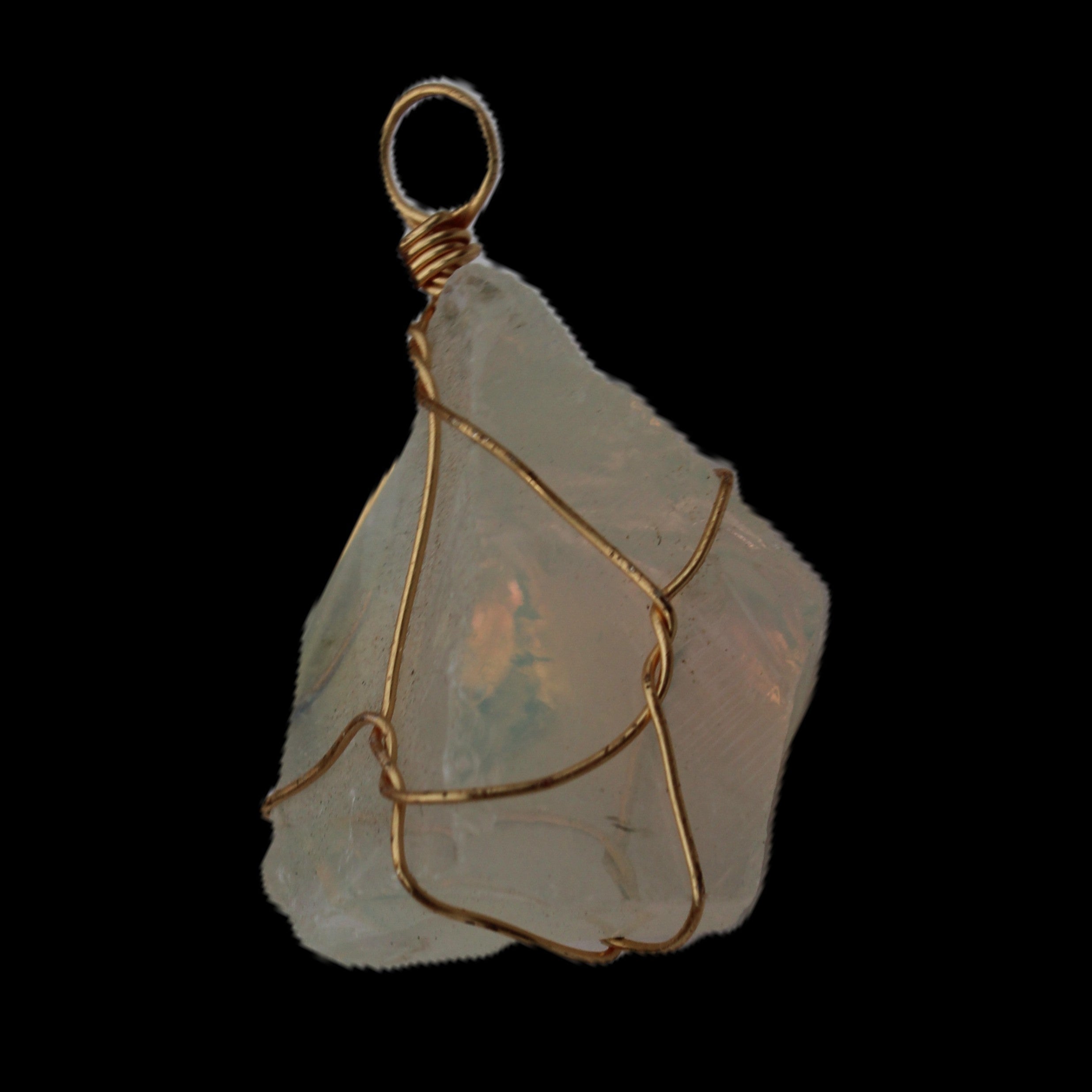 Citrine wire-wrap pendant 28*19*38mm 11.7g in sunlight - Rocks and Things Store