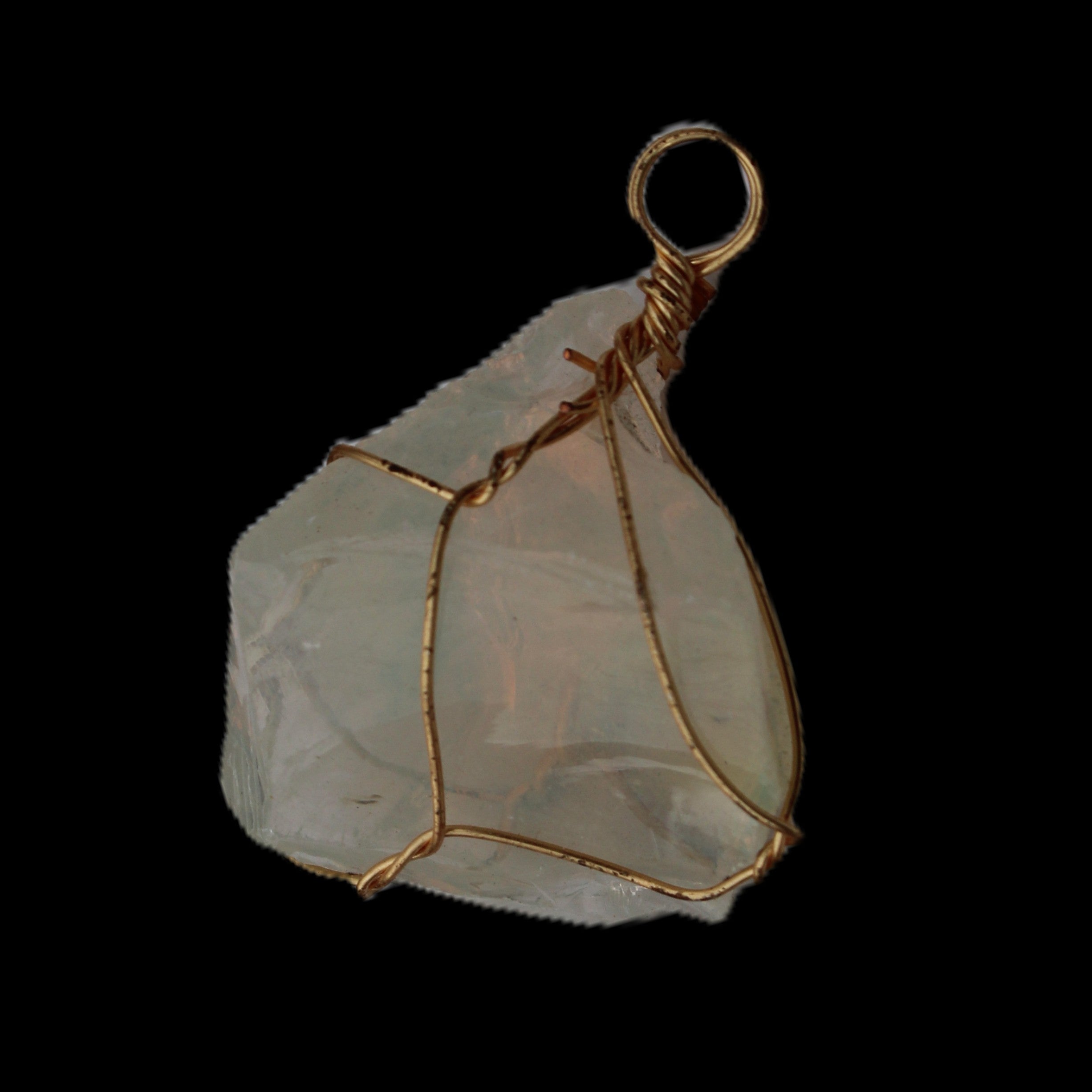 Citrine wire-wrap pendant 28*19*38mm 11.7g in sunlight - Rocks and Things Store