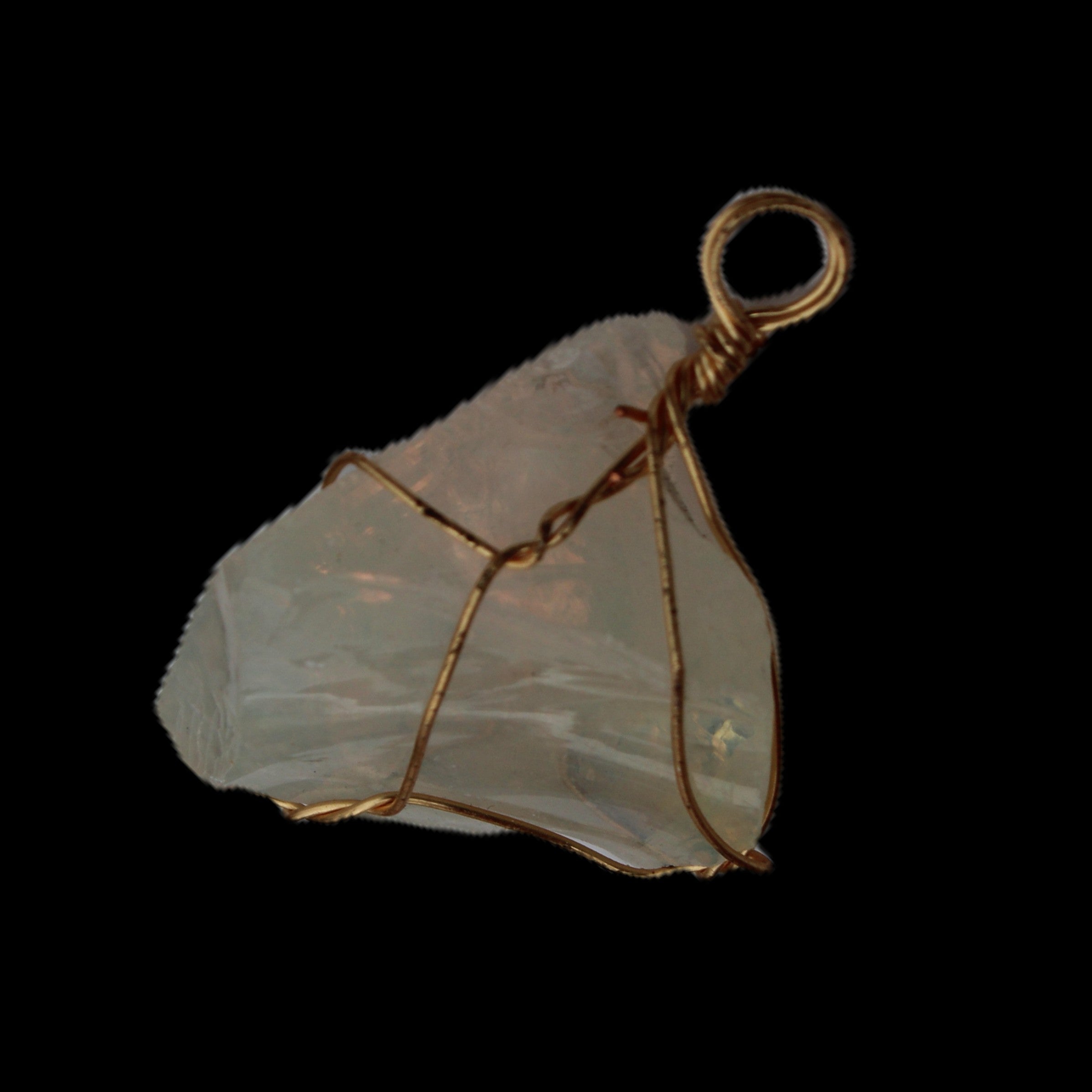 Citrine wire-wrap pendant 28*19*38mm 11.7g in sunlight - Rocks and Things Store
