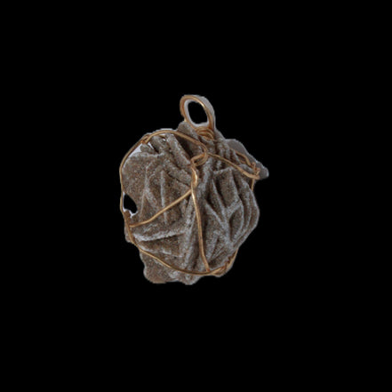 Selenite desert rose wire-wrapped pendant 16mm 5/6g in sunlight - Rocks and Things Store
