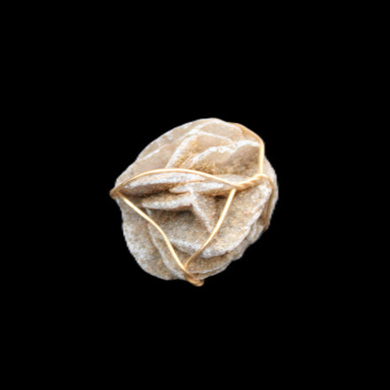 Selenite desert rose wire-wrapped pendant 16mm 5/6g in sunlight - Rocks and Things Store
