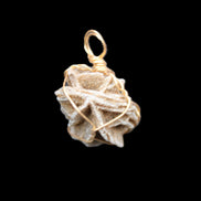 Selenite desert rose wire-wrapped pendant 16mm 5/6g in sunlight - Rocks and Things Store