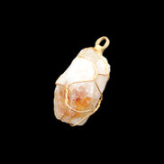 Citrine crystal wire-wrap pendant 15*33mm 11.9g in sunlight - Rocks and Things Store