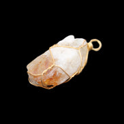 Citrine crystal wire-wrap pendant 15*33mm 11.9g in sunlight - Rocks and Things Store