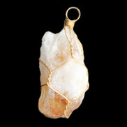 Citrine crystal wire-wrap pendant 15*33mm 11.9g in sunlight - Rocks and Things Store