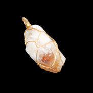 Citrine crystal wire-wrap pendant 15*33mm 11.9g in sunlight - Rocks and Things Store