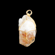Citrine crystal wire-wrap pendant 15*33mm 11.9g in sunlight - Rocks and Things Store