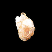 Citrine crystal wire-wrap pendant 15*33mm 11.9g in sunlight - Rocks and Things Store