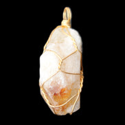 Citrine crystal wire-wrap pendant 15*33mm 11.9g in sunlight - Rocks and Things Store