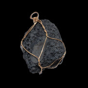Vesicular Basalt wire-wrapped 30*21*40mm pendant 15g in sunlight - Rocks and Things Store