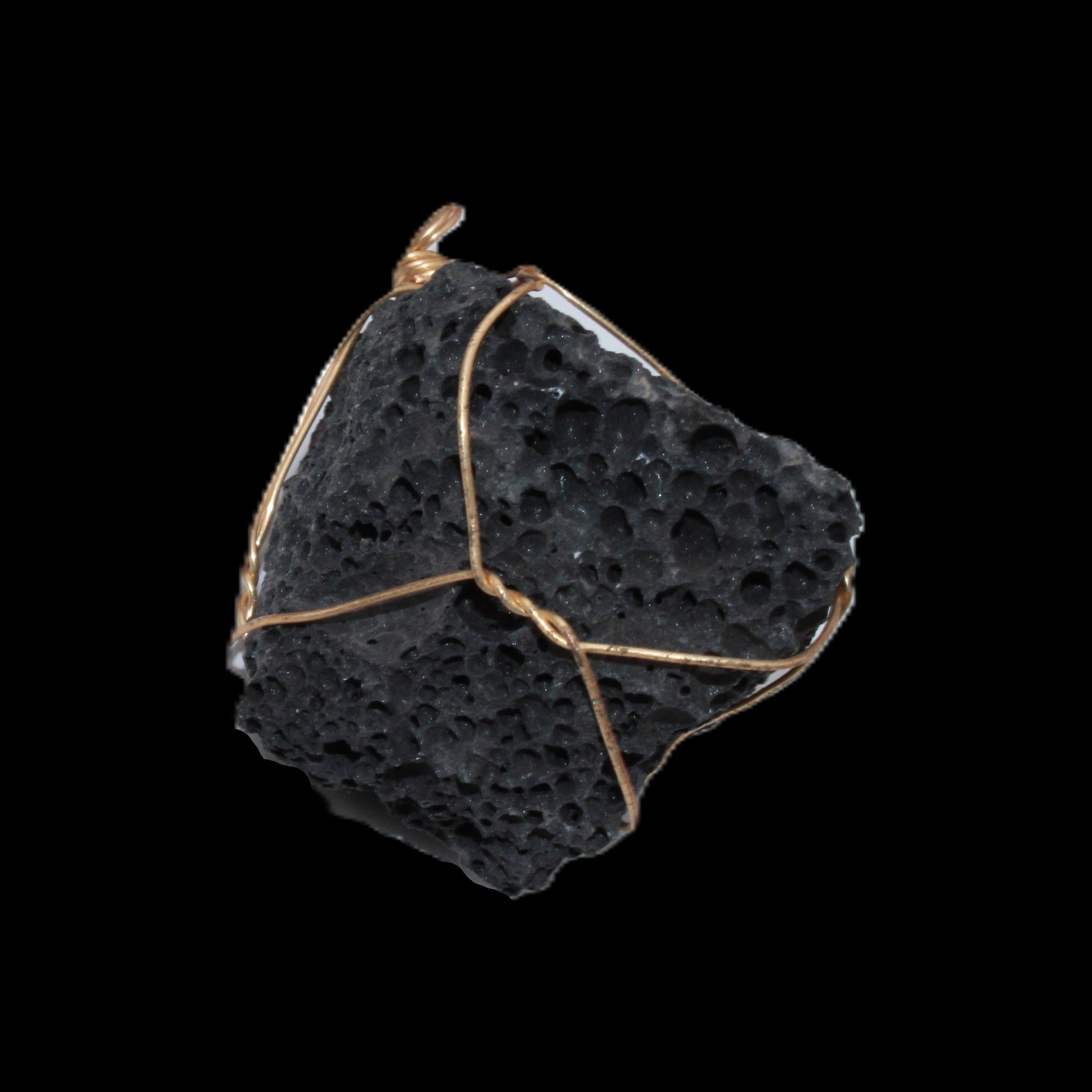 Vesicular Basalt wire-wrapped 30*21*40mm pendant 15g in sunlight - Rocks and Things Store