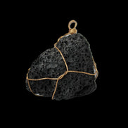 Vesicular Basalt wire-wrapped 30*21*40mm pendant 15g in sunlight - Rocks and Things Store