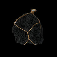 Vesicular Basalt wire-wrapped 30*21*40mm pendant 15g in sunlight - Rocks and Things Store