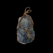 Sodalite natural wire-wrapped pendant 15*23mm 9.2g in sunlight - Rocks and Things Store