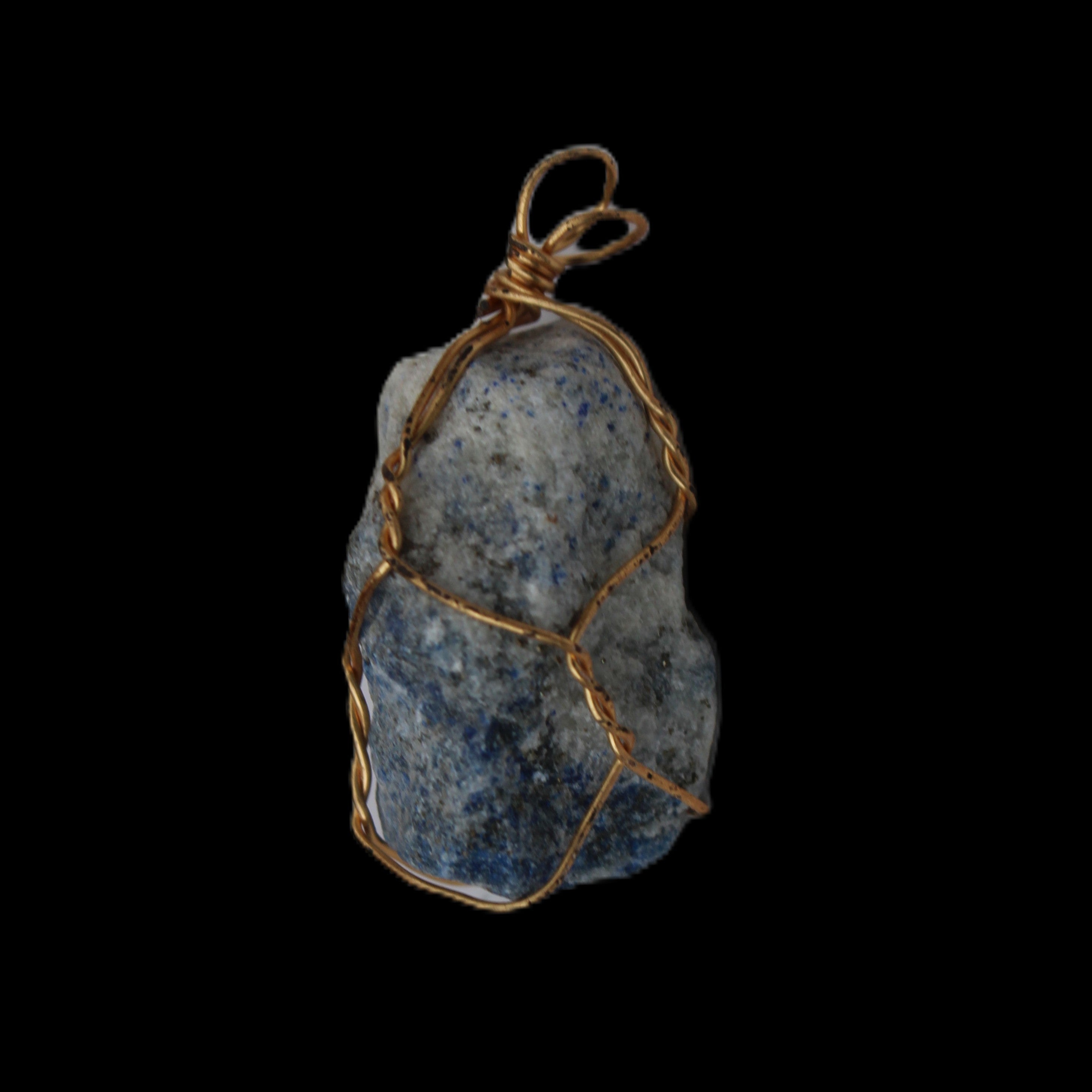 Sodalite natural wire-wrapped pendant 15*23mm 9.2g in sunlight - Rocks and Things Store