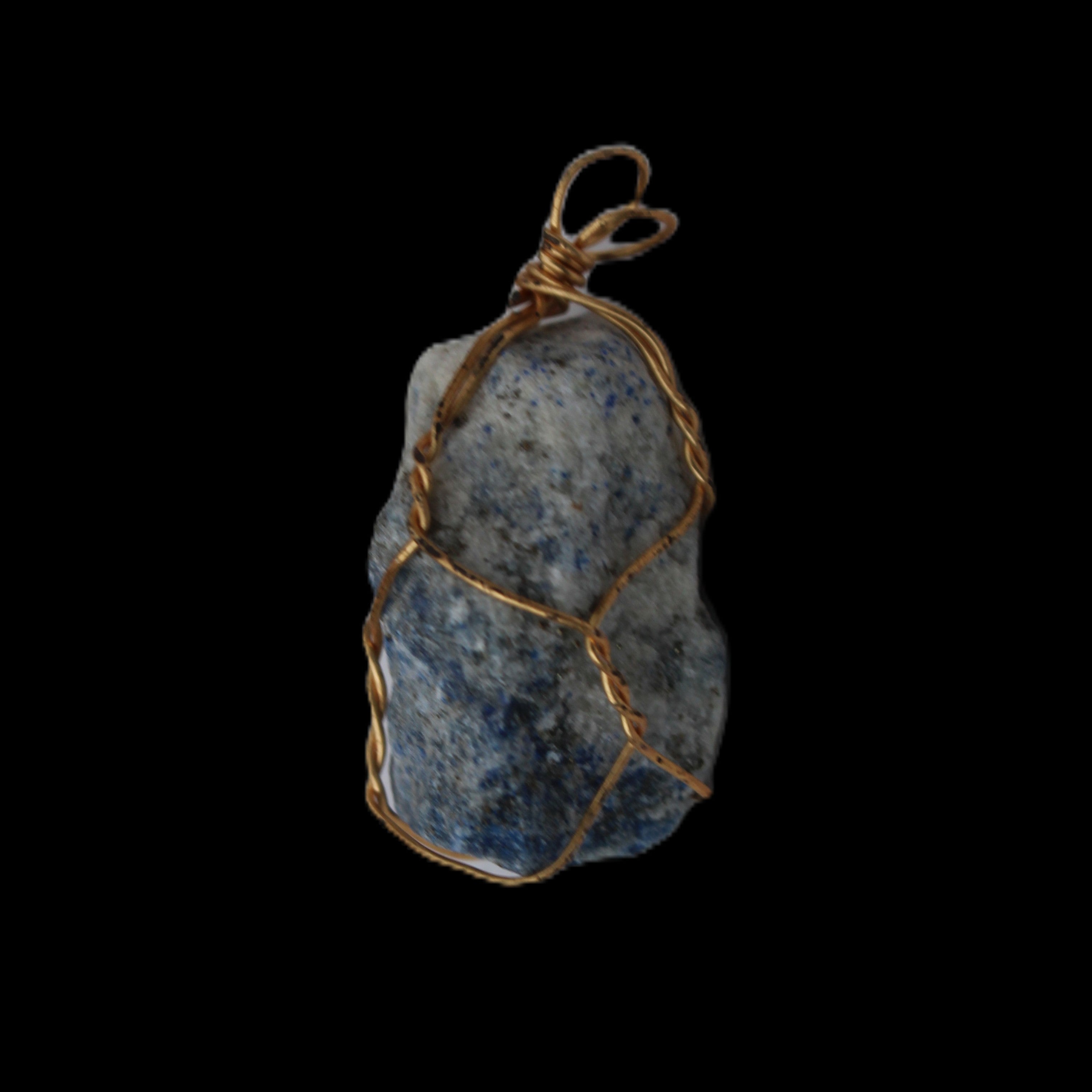 Sodalite natural wire-wrapped pendant 15*23mm 9.2g in sunlight - Rocks and Things Store