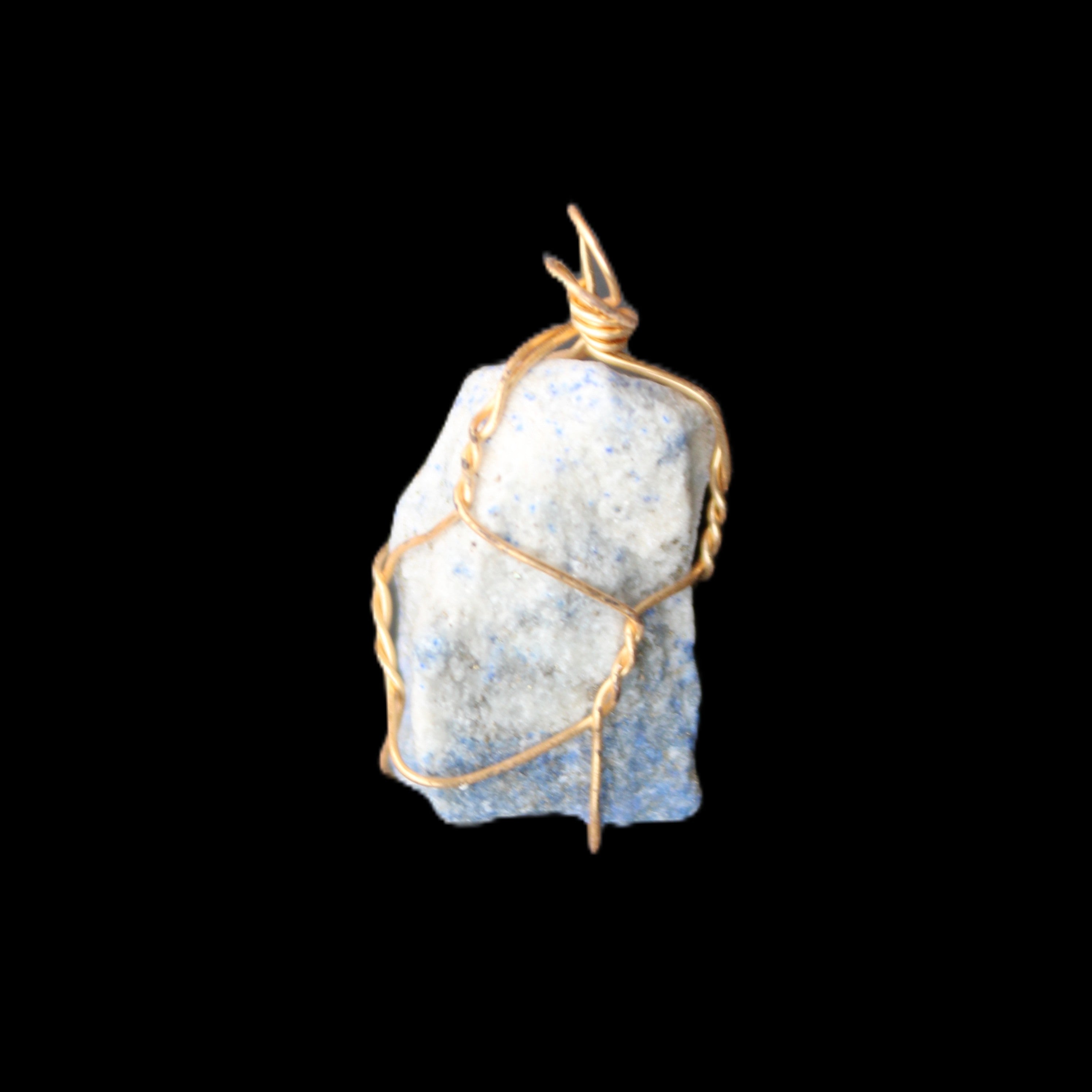 Sodalite natural wire-wrapped pendant 15*23mm 9.2g in sunlight - Rocks and Things Store
