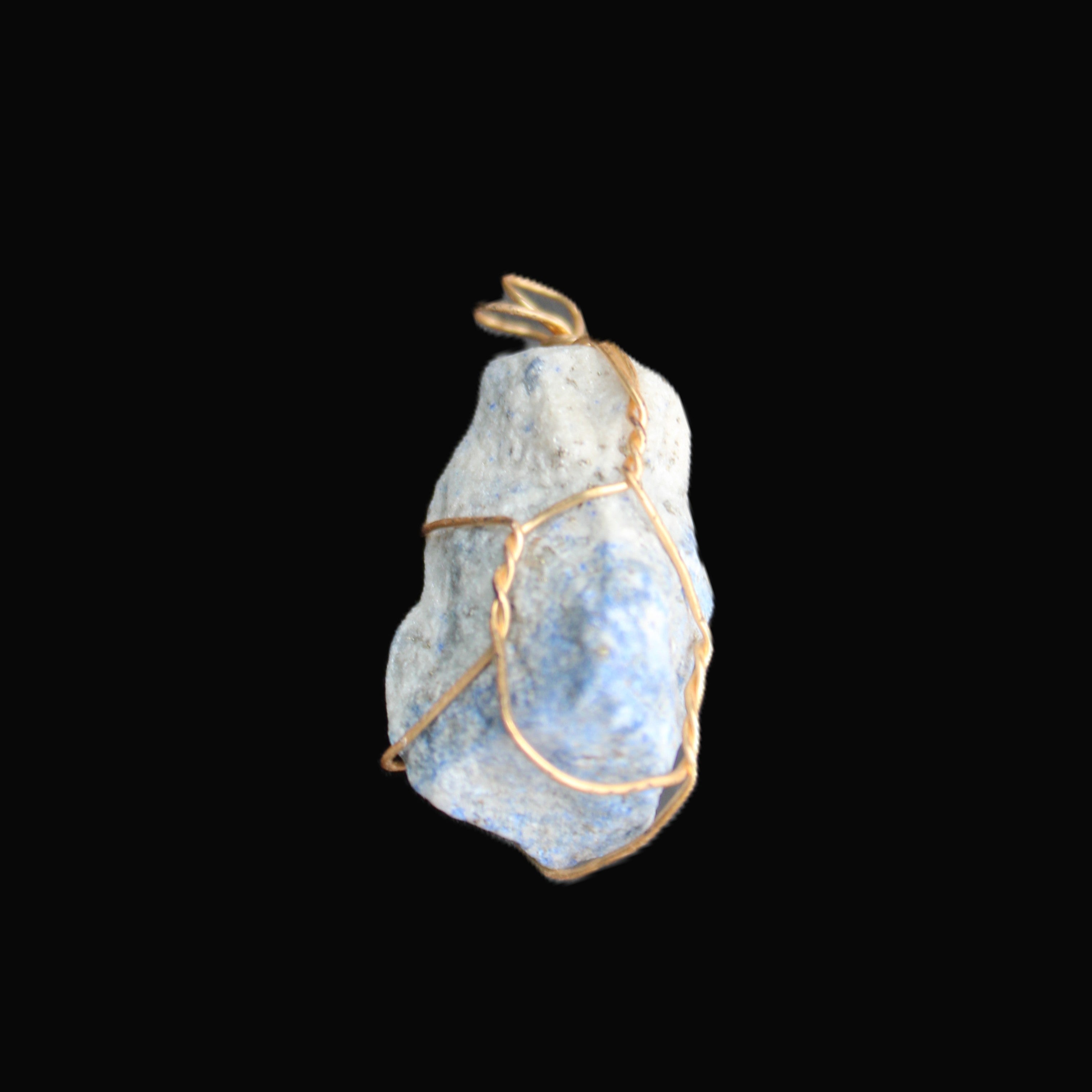 Sodalite natural wire-wrapped pendant 15*23mm 9.2g in sunlight - Rocks and Things Store