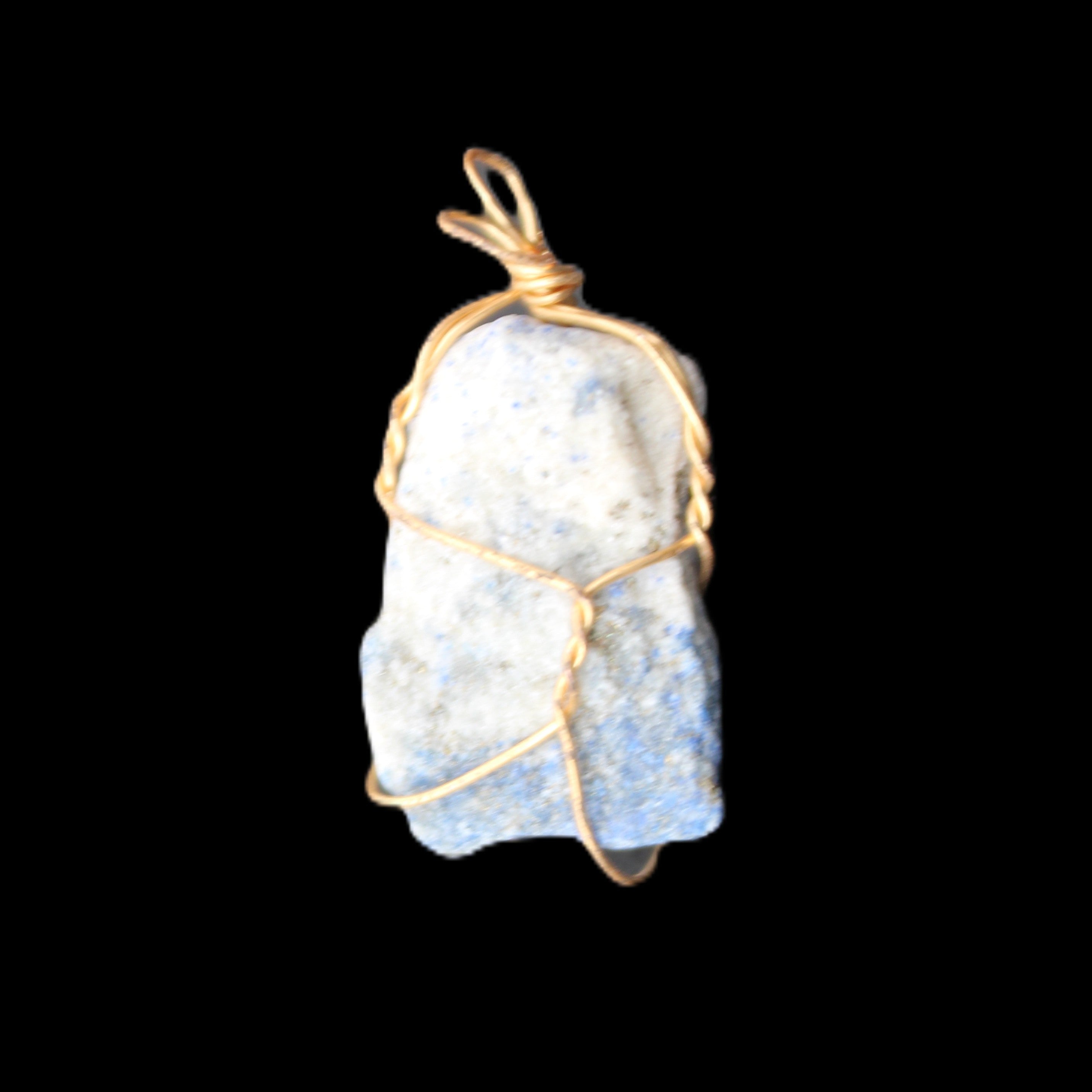 Sodalite natural wire-wrapped pendant 15*23mm 9.2g in sunlight - Rocks and Things Store