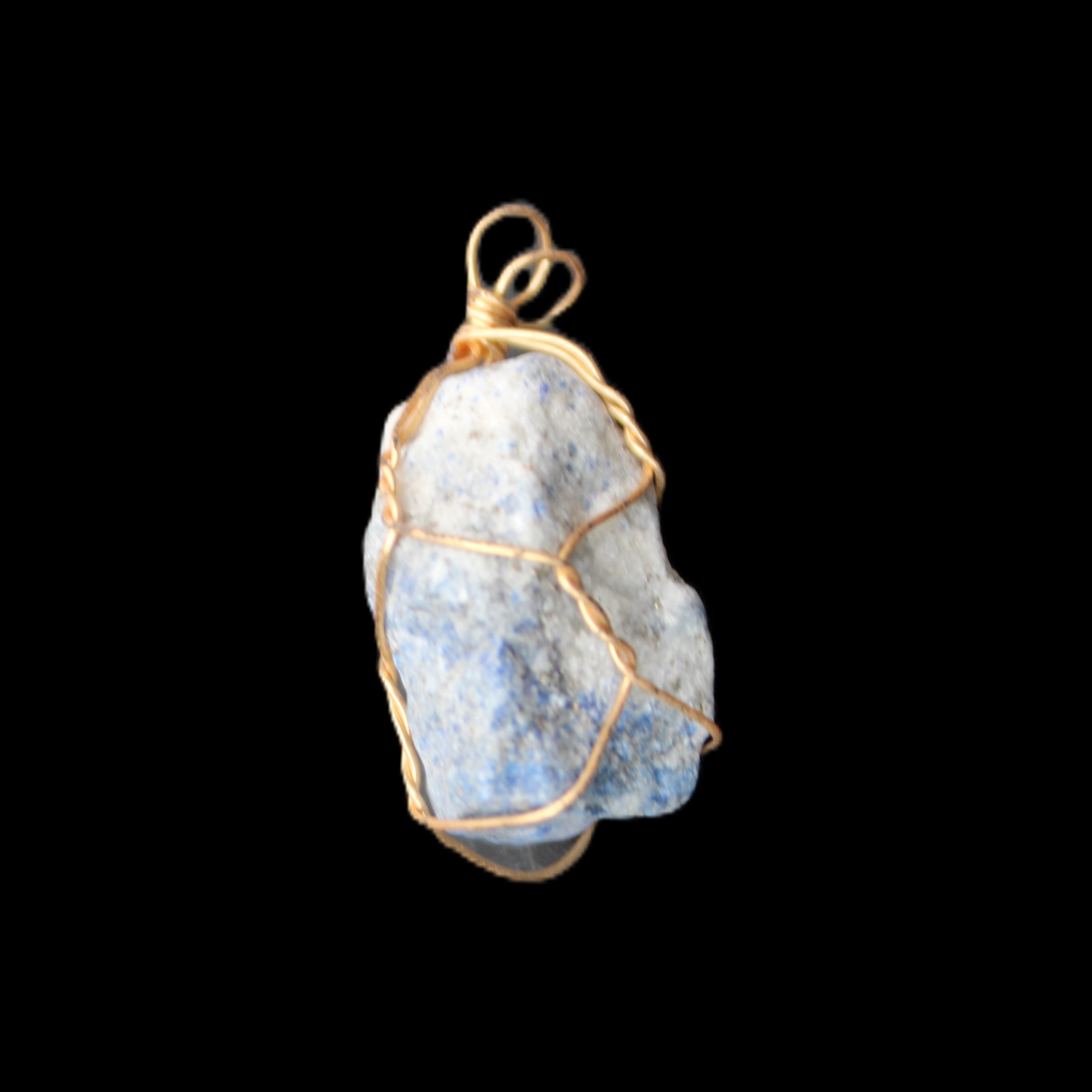 Sodalite natural wire-wrapped pendant 15*23mm 9.2g in sunlight - Rocks and Things Store