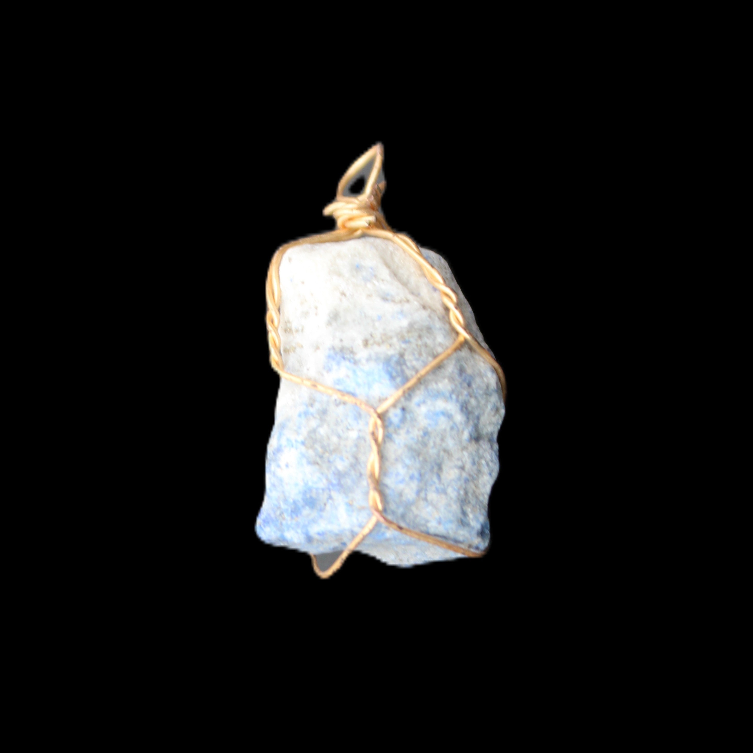 Sodalite natural wire-wrapped pendant 15*23mm 9.2g in sunlight - Rocks and Things Store