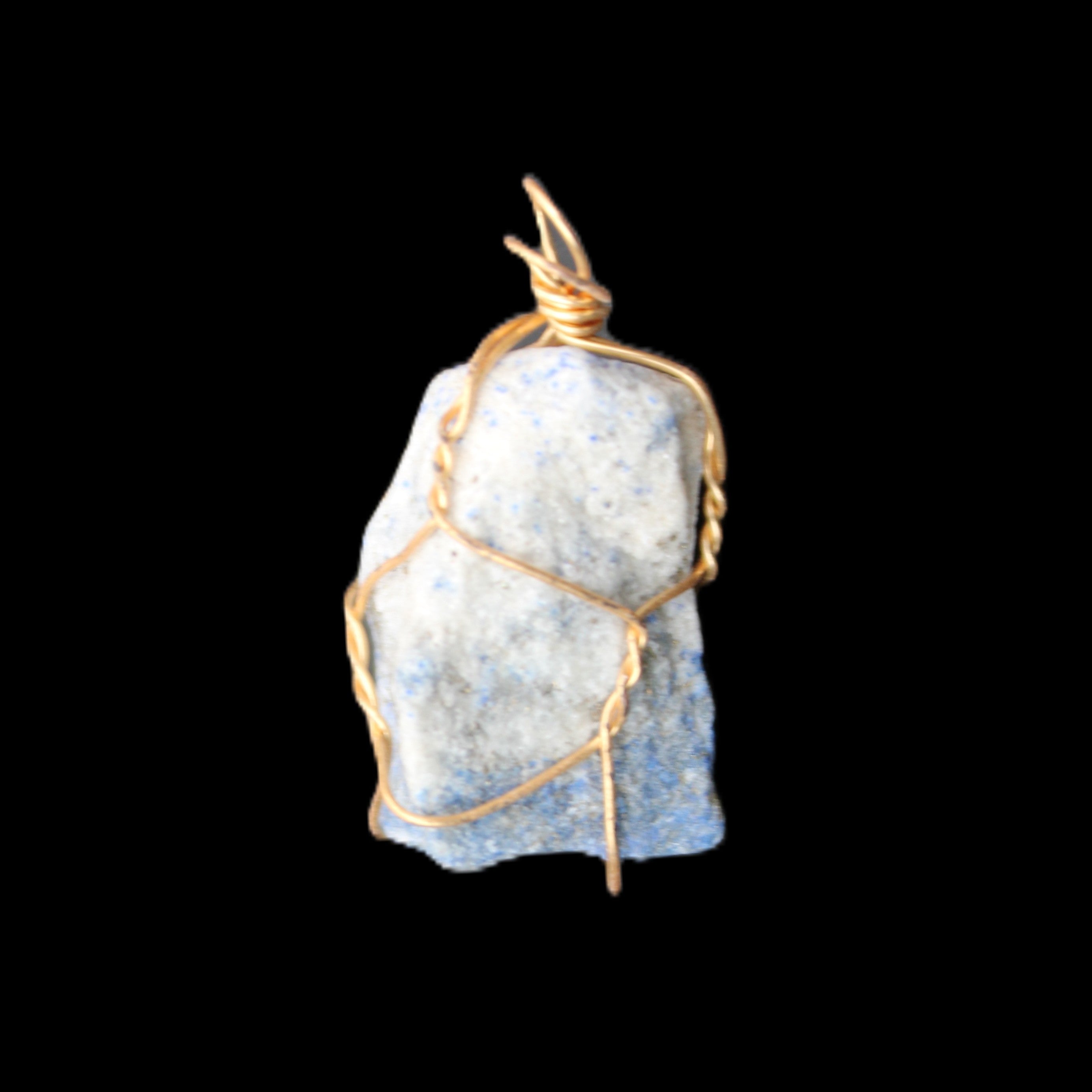 Sodalite natural wire-wrapped pendant 15*23mm 9.2g in sunlight - Rocks and Things Store