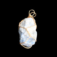 Sodalite natural wire-wrapped pendant 15*23mm 9.2g in sunlight - Rocks and Things Store