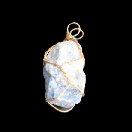 Sodalite natural wire-wrapped pendant 15*23mm 9.2g in sunlight - Rocks and Things Store