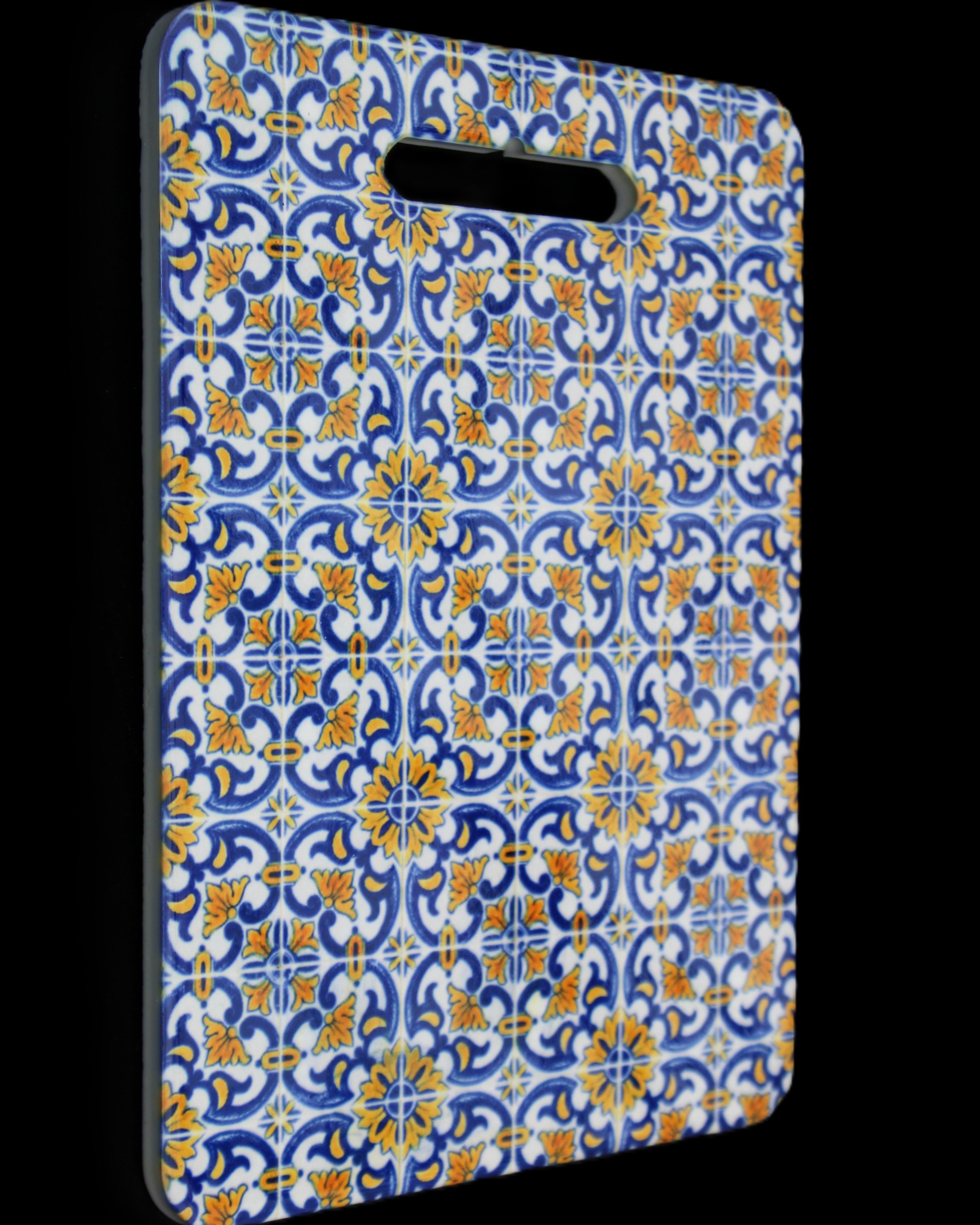 Ceramic cutting board Blue and yellow 200*150*5mm in sunlight - Rocks and Things Store