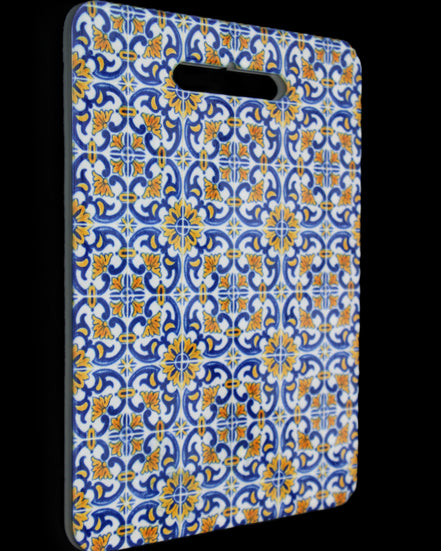 Ceramic cutting board Blue and yellow 200*150*5mm in sunlight - Rocks and Things Store