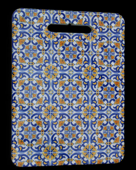 Ceramic cutting board Blue and yellow 200*150*5mm in sunlight - Rocks and Things Store