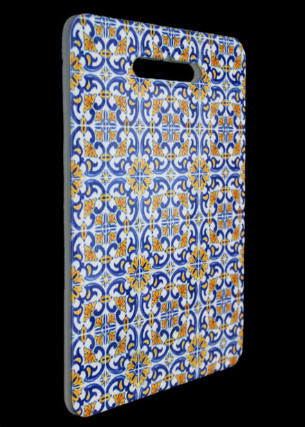 Ceramic cutting board Blue and yellow 200*150*5mm in sunlight - Rocks and Things Store