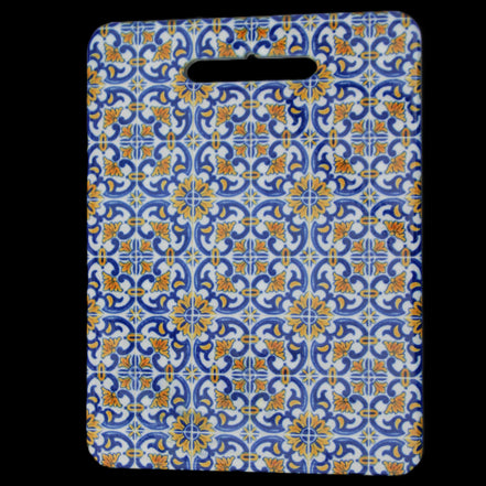 Ceramic cutting board Blue and yellow 200*150*5mm in sunlight - Rocks and Things Store