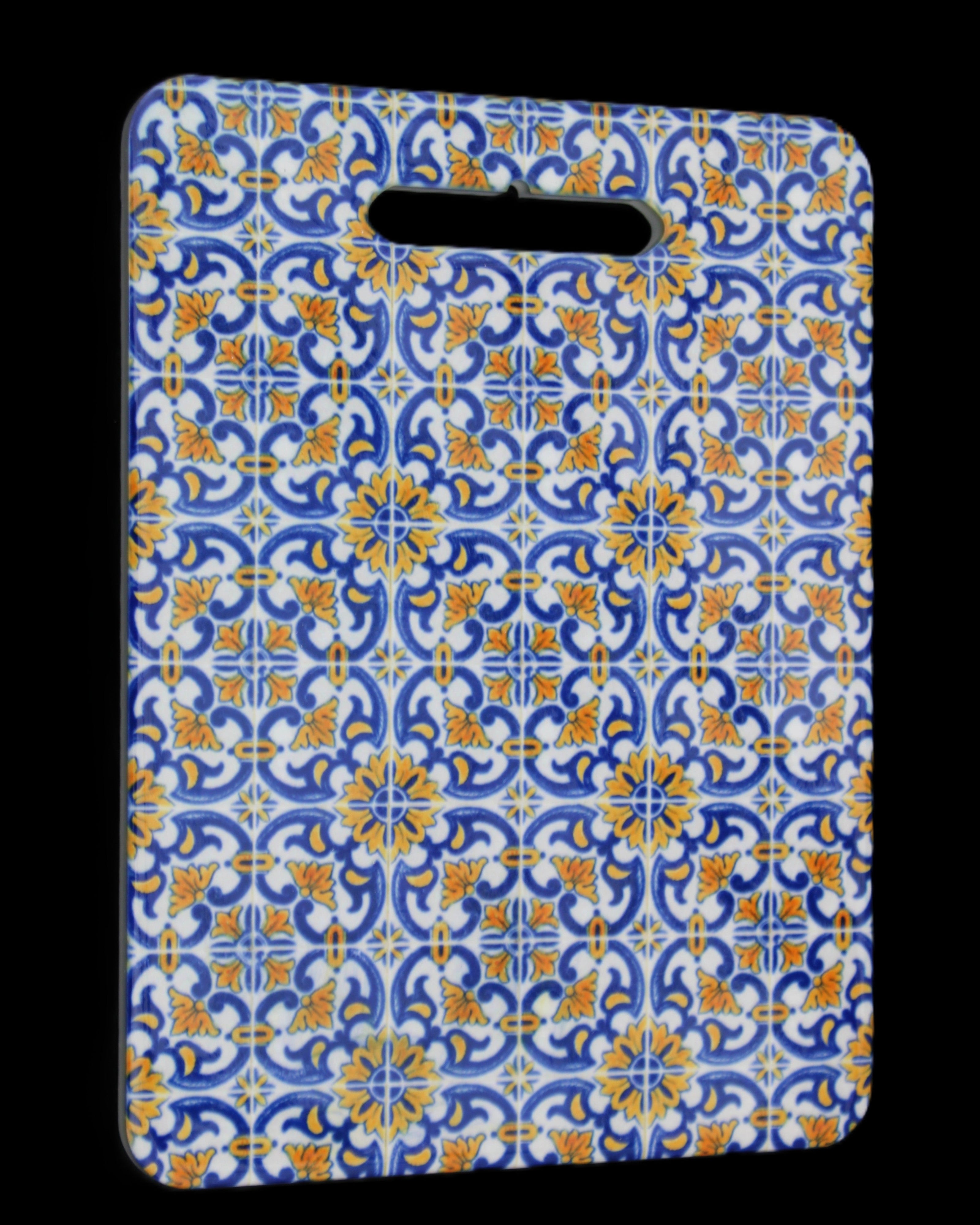 Ceramic cutting board Blue and yellow 200*150*5mm in sunlight - Rocks and Things Store