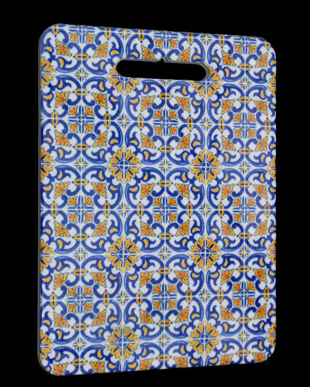 Ceramic cutting board Blue and yellow 200*150*5mm in sunlight - Rocks and Things Store