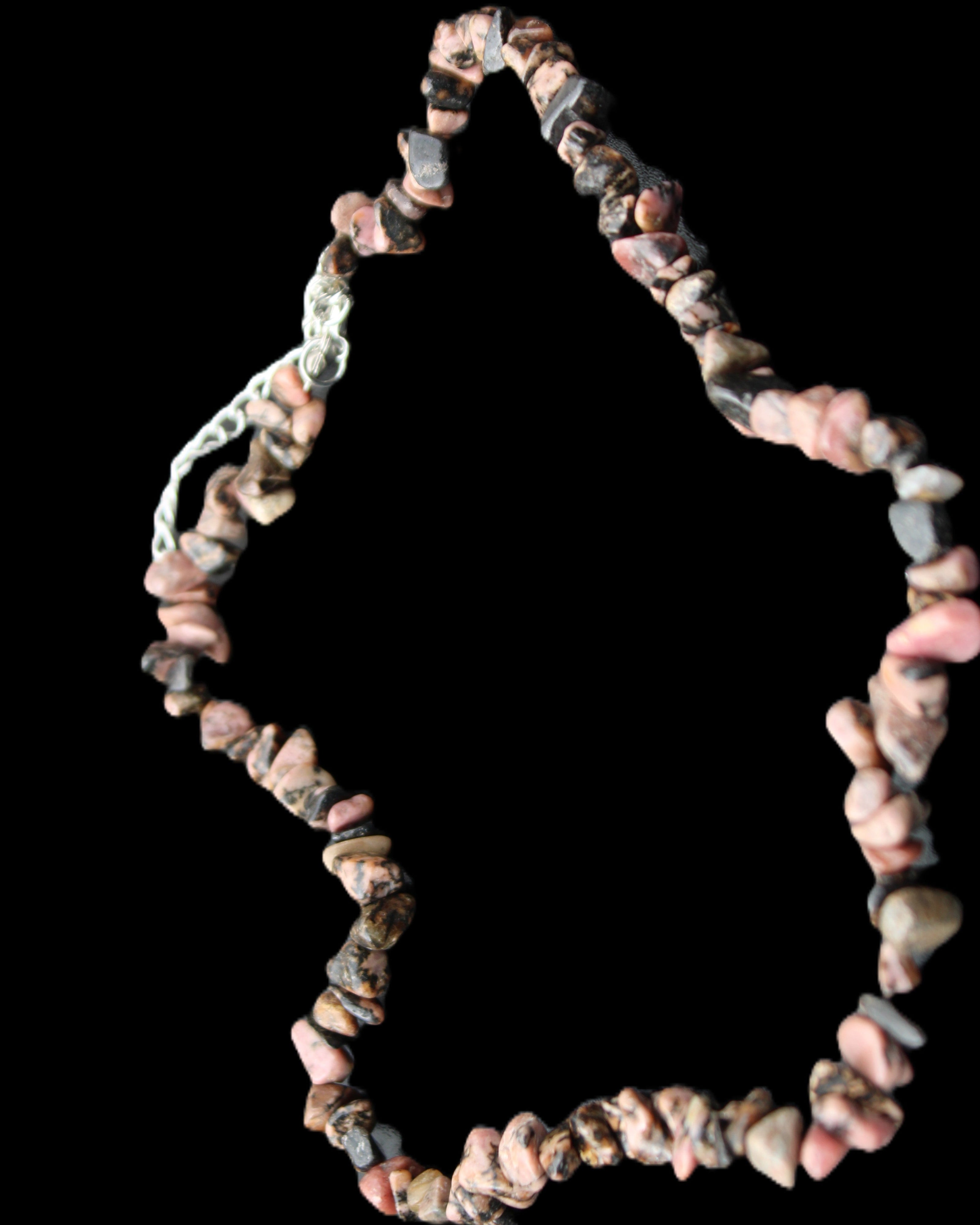 Black Lace Rhodonite adjustable necklace 39g in sunlight - Rocks and Things Store