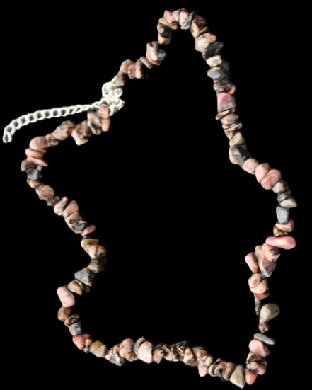 Black Lace Rhodonite adjustable necklace 39g in sunlight - Rocks and Things Store